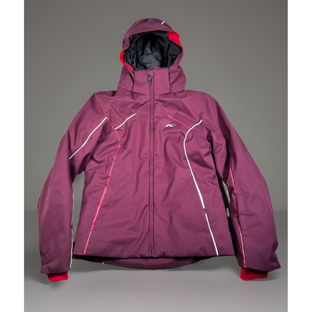KJUS Youth Formula Ski Jacket Girls Large Purple Snowboard Hooded Full Zip Coat‎